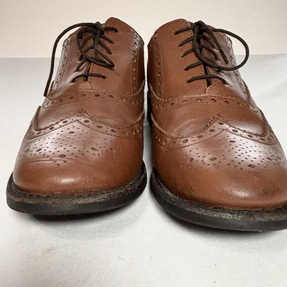 Samuel Windsor Wing Tip Shoes Brown Brogue Oxford Italian Leather BV126 - Picture 5 of 10